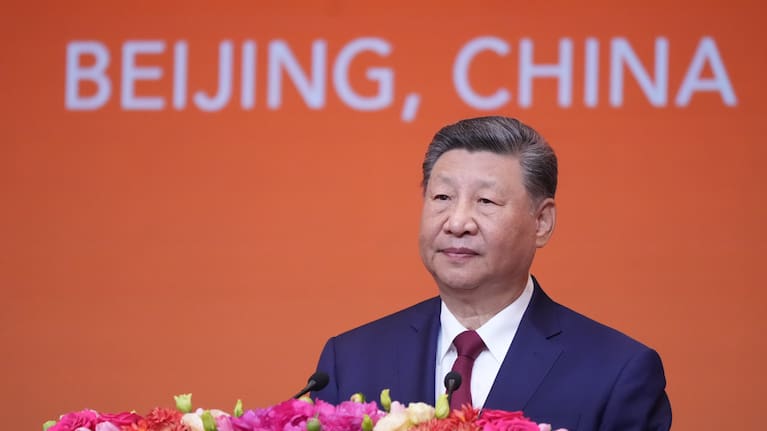 Chinese President Xi Jinping speaks during a state dinner with President Donald Trump at the Great Hall of the People.