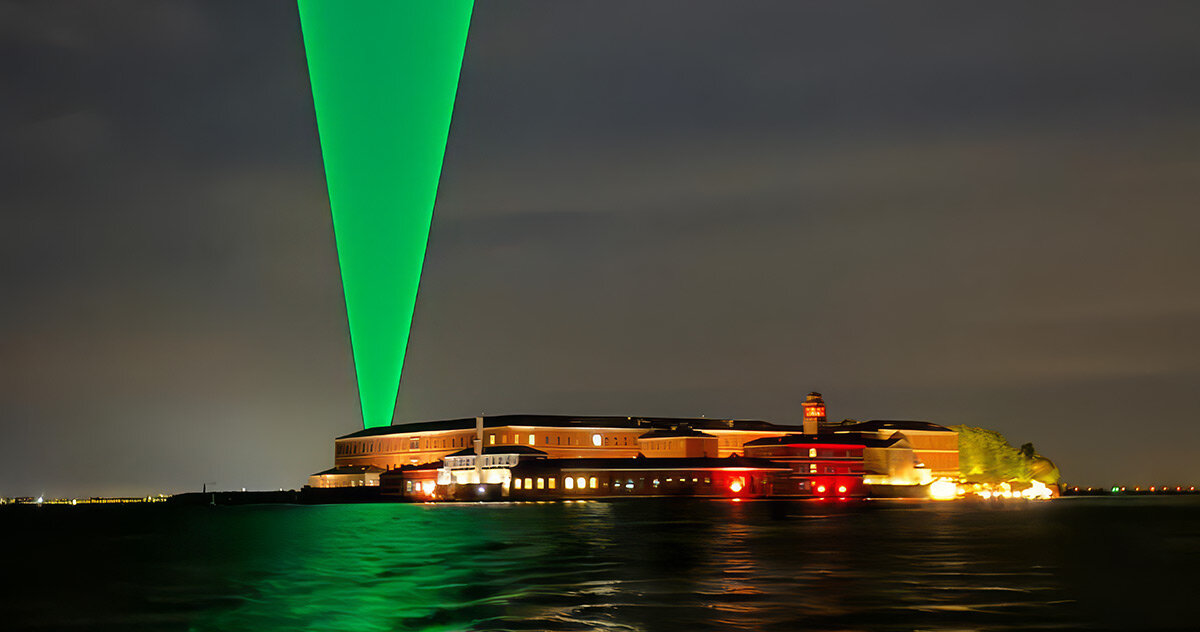 chris levine beams 'higher power' over venice