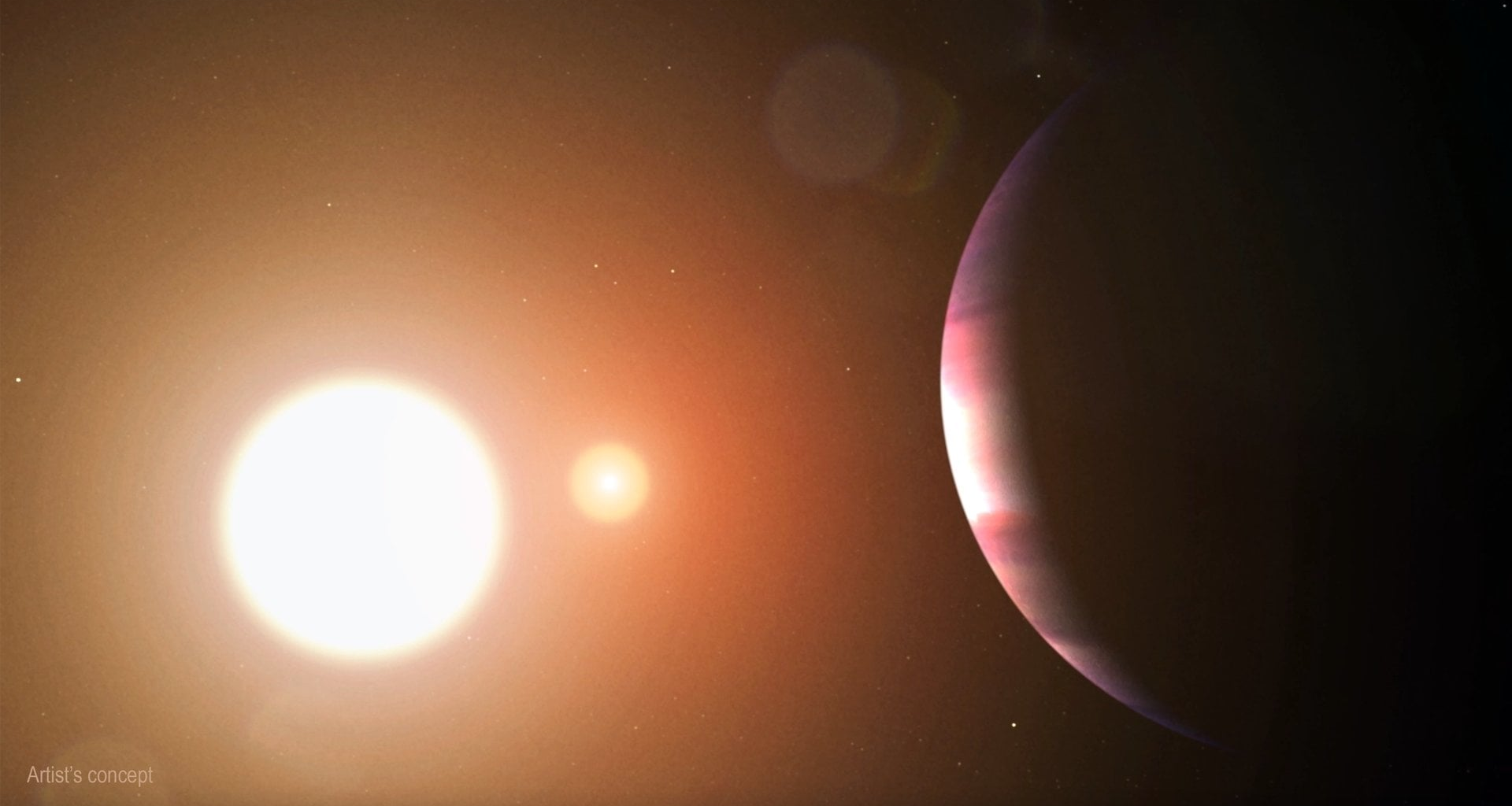 Artist's concept of a planet orbiting a binary star system. Credit - NASA's Goddard Space Flight Center/Chris Smith (USRA)
