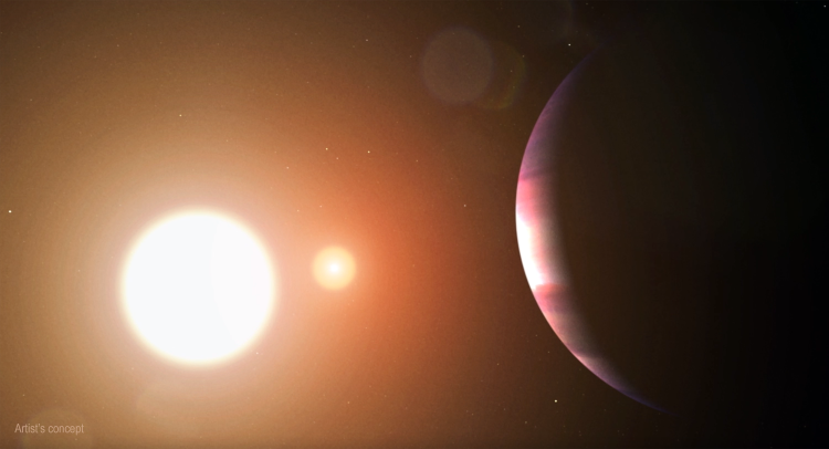 Artist's concept of a circumbinary planet, which is an exoplanet that orbits two stars. (Credit: NASA's Goddard Space Flight Center/Chris Smith (USRA))