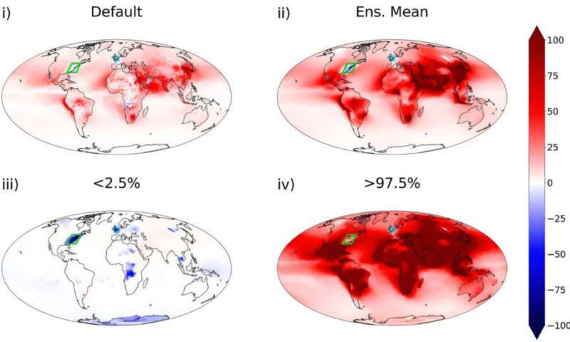 Map showing where cloud droplet numbers increased (green) or decreased (blue) since pre-industrial times. Credit: <i>Geophysical Research Letters</i> (2026). DOI: 10.1029/2025gl121443 Clean Air, Thinner Clouds? A Century-Old Pollution Puzzle