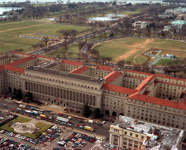 The Herbert Hoover Building, which houses the Department of Commerce