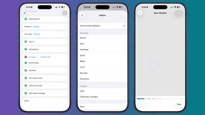 contacts app custom vibration