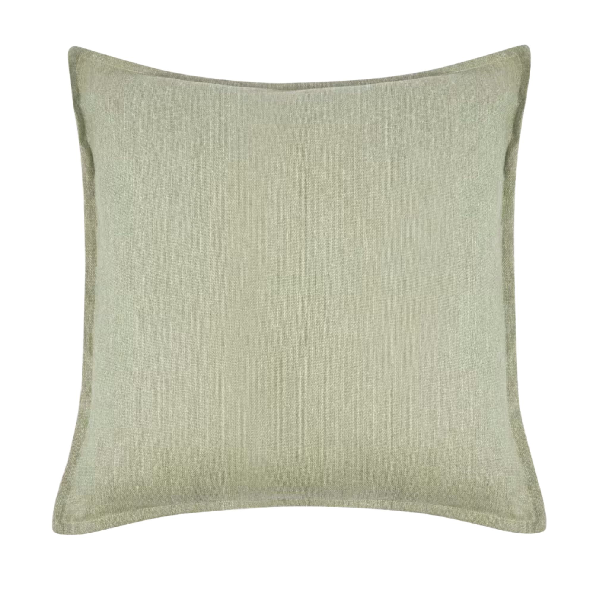 M&amp;S, Pure Cotton Textured Cushion in Soft Green