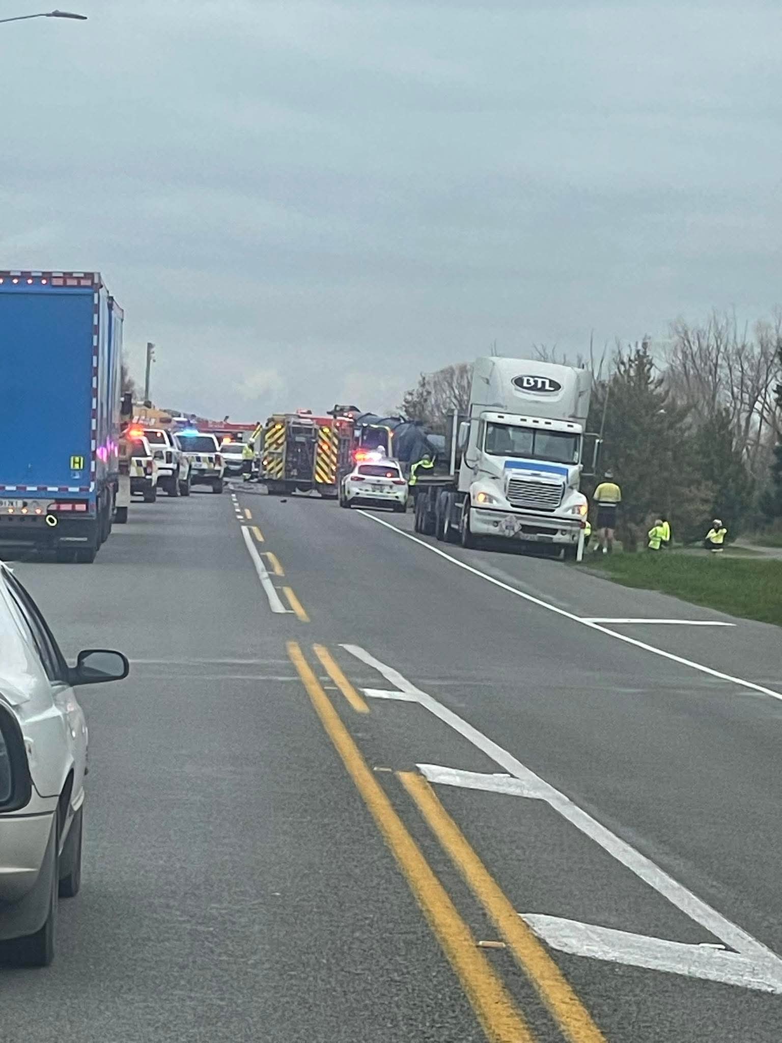 The crash scene on State Highway 1 on Friday. Photo: NZTA