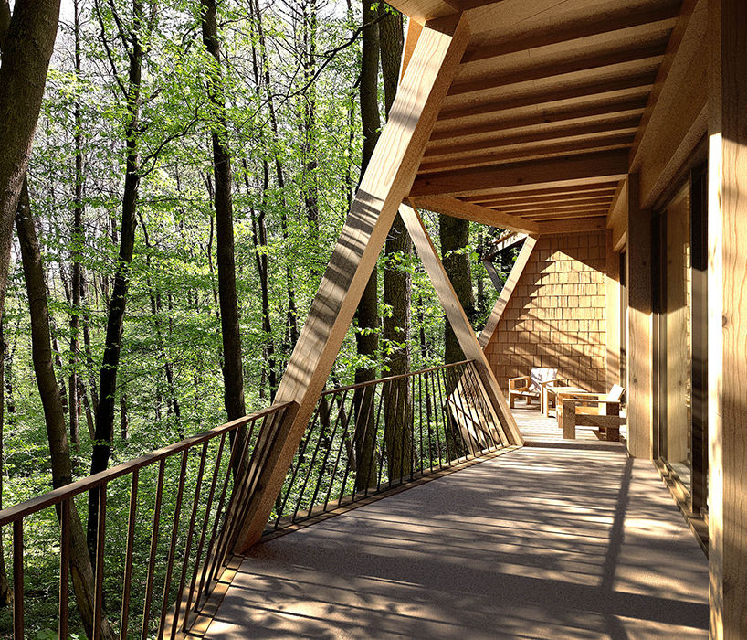 fragmented timber volumes compose forested mountain housing by arup in albania - 9