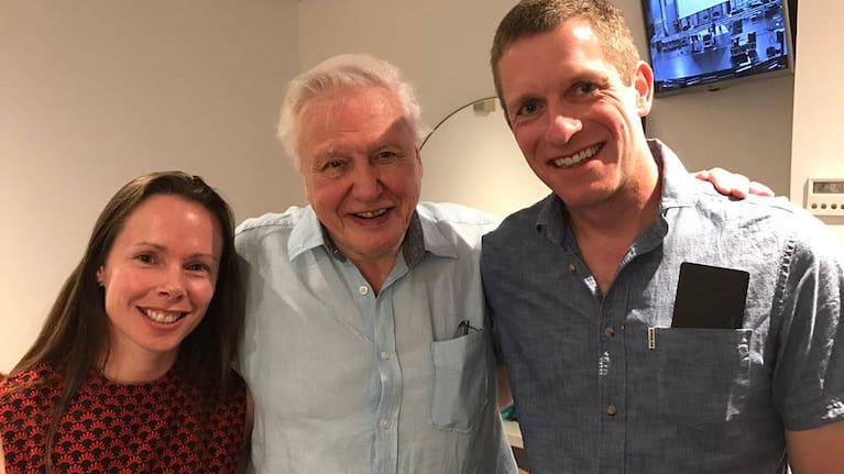 Dee and Digs with Sir David Attenborough. Photo: