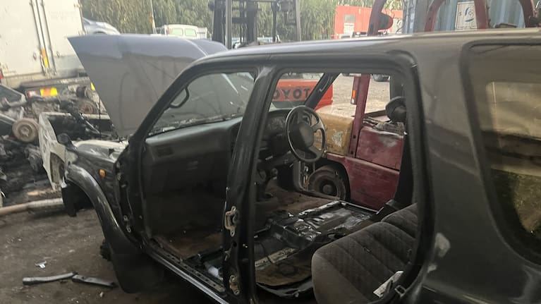 Dismantled vehicle at an alleged illegal 'chop shop' in Canterbury.