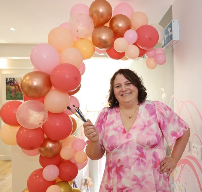 Kate Kos at the open night of her art studio in Gorey. PHOTO: Sabrina Ffrench