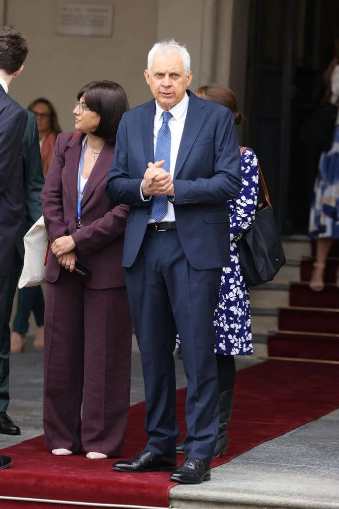 Mayor of Reggio Emilia Marco Massari waits for Catherine, Princess of Wales in Camillo Prampolini square, during the first day of her visit to Reggio Emilia on May 13, 2026 Italy.