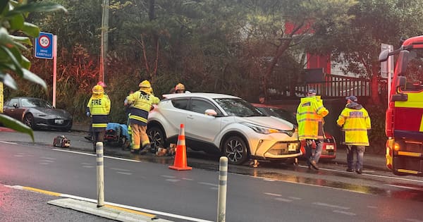 One in serious condition after crash involving car, cyclist in Wellington