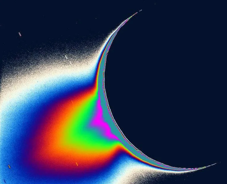 A plume of water erupting from Saturn's icy moon Enceladus. Credit: NASA/JPL-Caltech