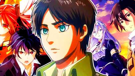 Eren Teager from Attack on Titan in front of Black Bullet and 86's character