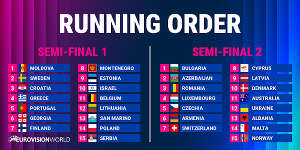 Eurovision 2026 Semi-finals Running Order Eurovision 2026 Semi-finals Running Order