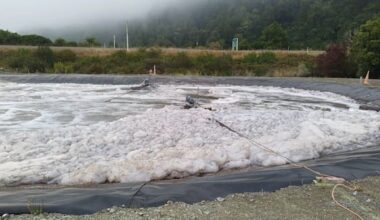 Recurring foam a mystery in sewerage at treatment plant