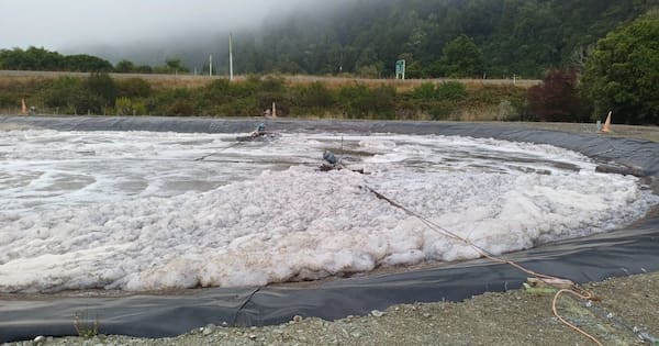 Recurring foam a mystery in sewerage at treatment plant
