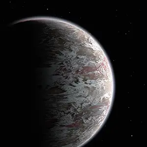 Artist's impression of the exo-Jupiter planet, Epsilon Indi Ab, with water clouds atop its ammonia-dominated atmosphere. Credit: E. C. Matthews, MPIA / T. Müller, HdA