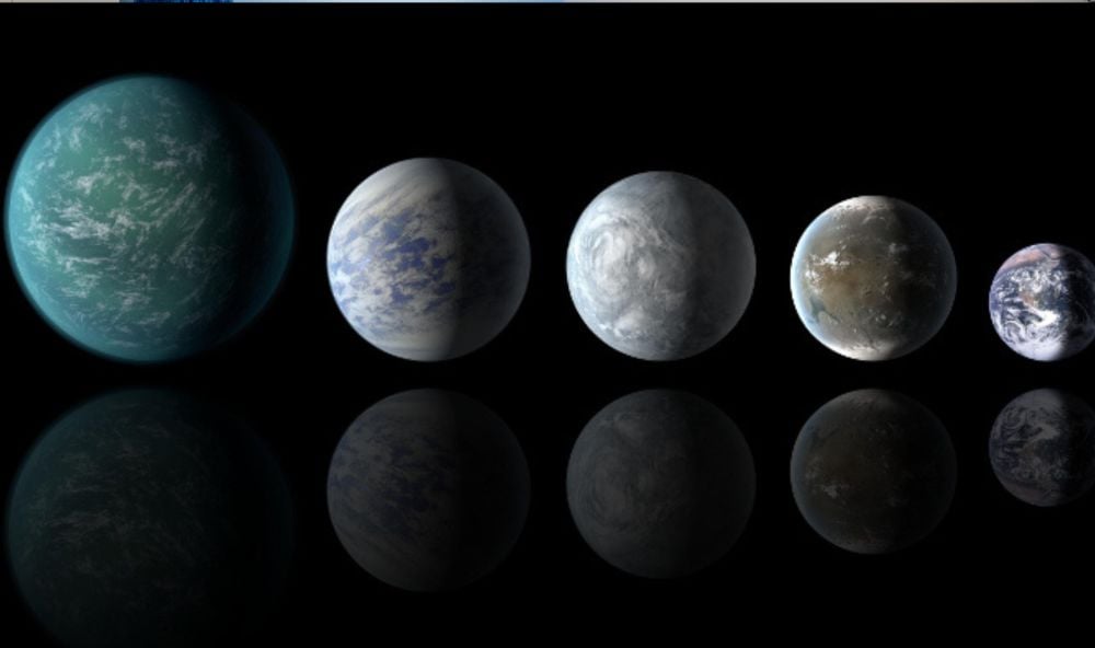 This illustration shows different super-Earths and sub-Neptunes, which are the two most common types of exoplanets in the Milky Way. Previous observations show that there's a radius gap in the exoplanet population, with few planets between 1.5 and 2.0 Earth radii. New research shows that around mid-to-late M dwarfs, no such valley exists. Image Credit: NASA Ames/JPL-Caltech