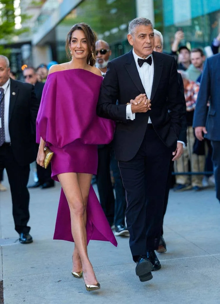 Amal and George Clooney arrive at the 51st Chaplin Awards