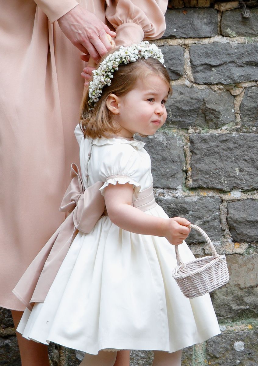 Princess Charlotte of Cambridge attends the wedding of Pippa Middleton and James Matthews