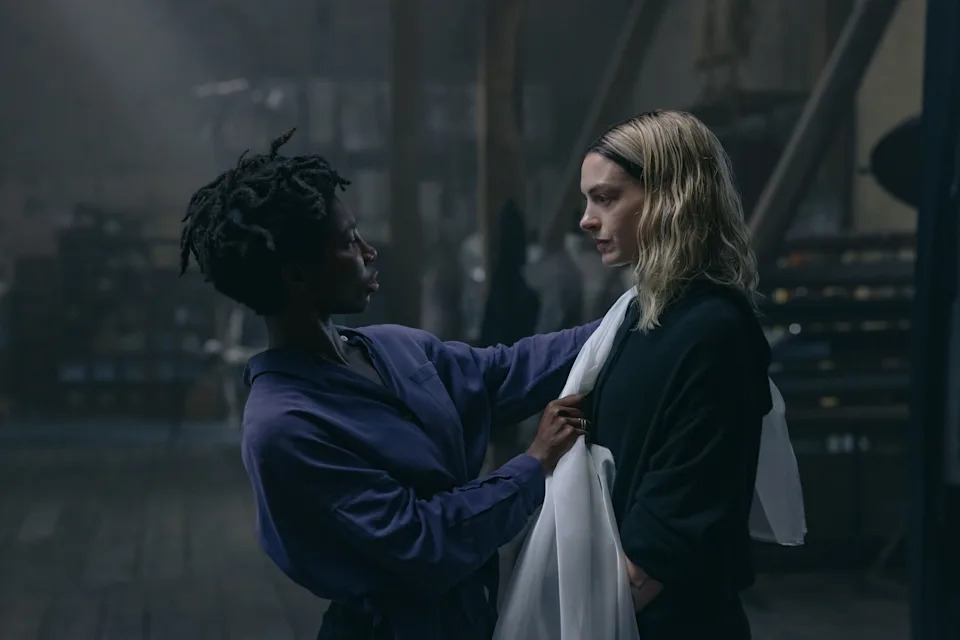L-R: Michaela Coel and Anne Hathaway in 'Mother Mary'