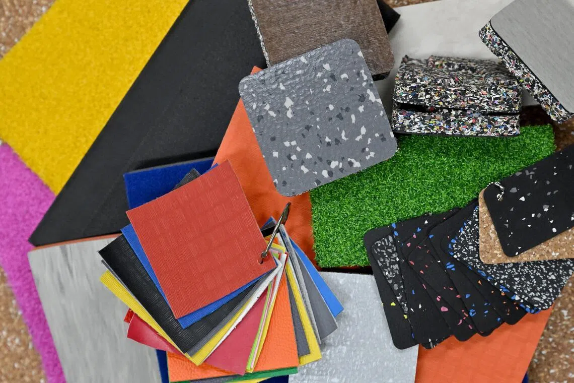 A variety of gym flooring