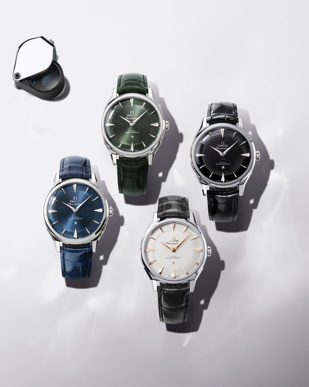 New Omega Constellation Observatory watches in O-Megasteel. Photo: Handout