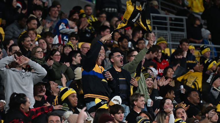Fans during the Rugby Pacific - Hurricanes v Crusaders at Hnry Stadium, Wellington