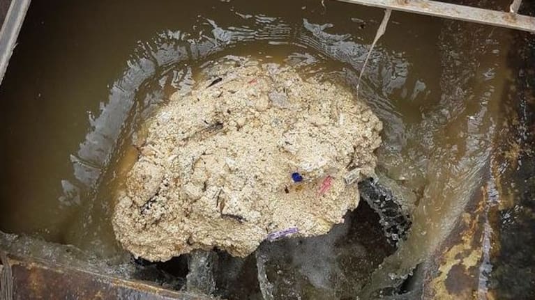 Fatbergs, like this one in New Plymouth, have the potential to block wastewater networks.