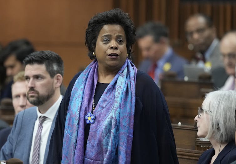a black woman standing in the house of commons