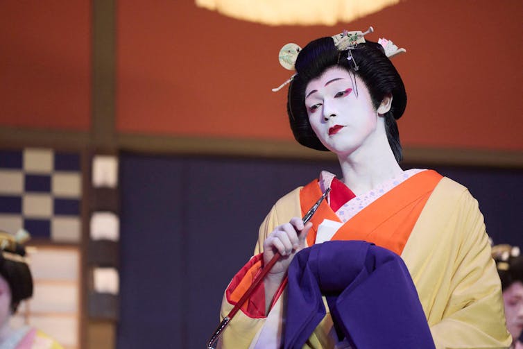 Kikuo in his stage make-up.