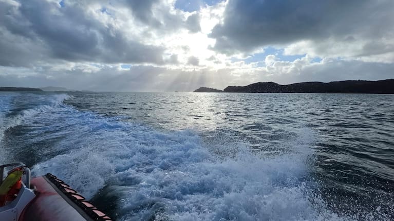 Five volunteers from Coastguard Bay of Islands responded to the scene after a vessel had sunk off Wairoa Bay this morning.