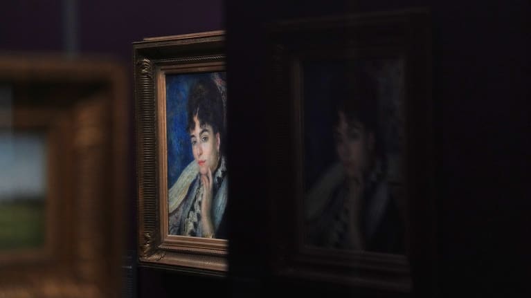 French painter Pierre-Auguste Renoir's painting titled Madame Alphonse Daudet is on exhibit at the Musée d'Orsay museum's new permanent gallery dedicated to so-called MNR artworks, pieces recovered after World War II whose ownership remains uncertain, in Paris, Monday, May 4, 2026.