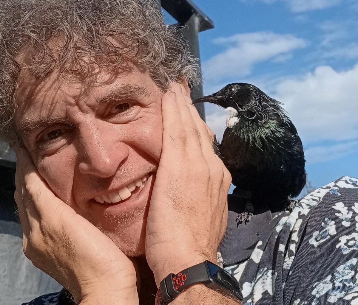 Tickled to be visited by friendly tūī