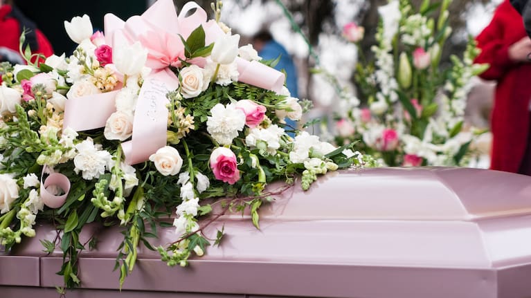 Coffin at a funeral.