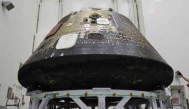 The charred hull of Artemis 2's Orion photo of the day for May 8, 2026