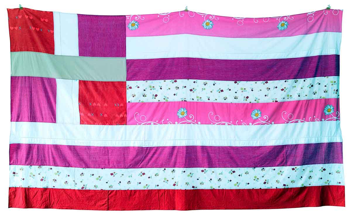 georgia lale neighborhood guilt pink flag