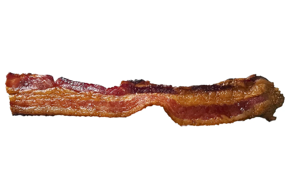 A piece of crispy bacon