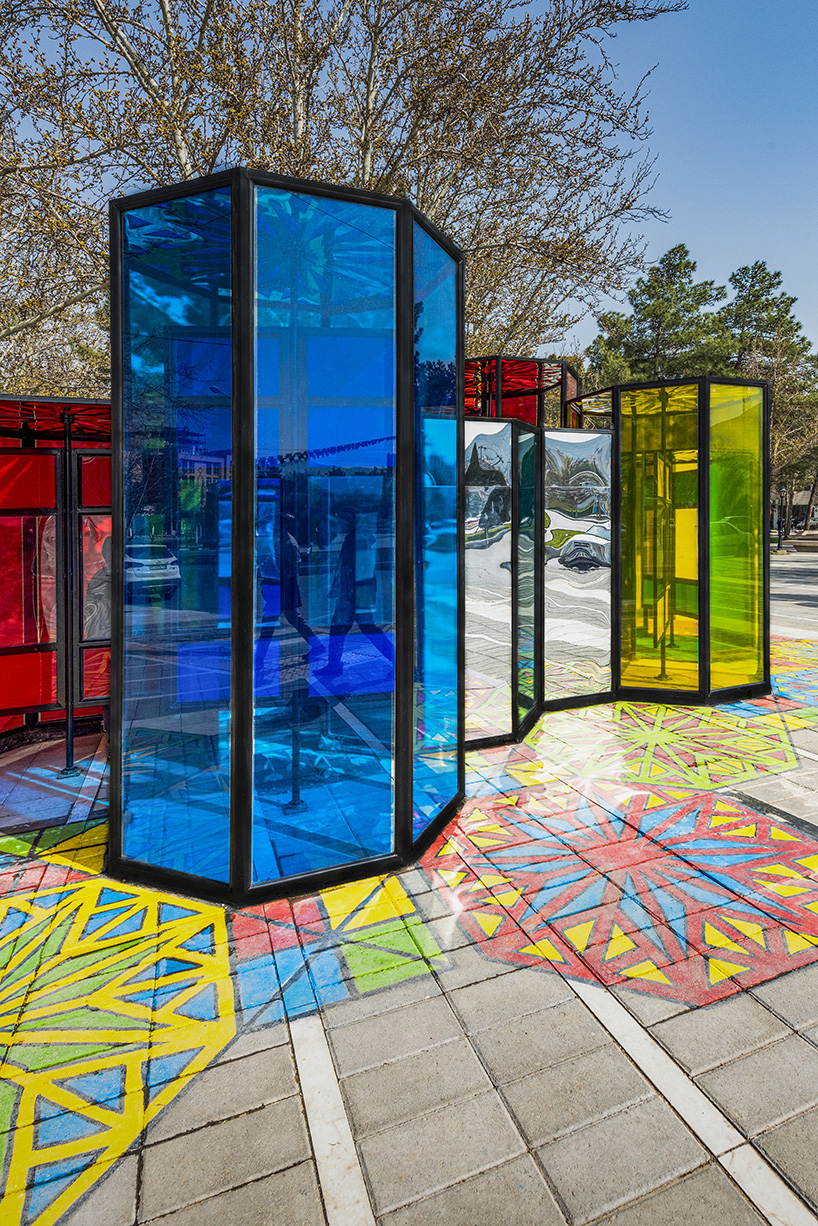 stained glass and mirrored octagons compose an interactive urban maze in iran - 3