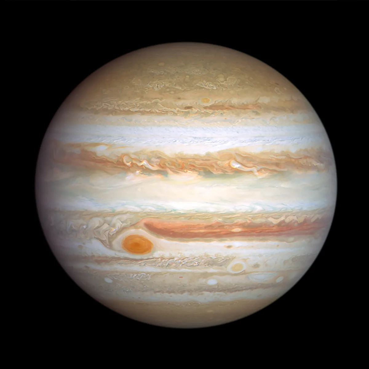 Jupiter helped sculpt the Solar System, heavily influencing the arrangement of bodies orbiting the Sun we see today. Credit: NASA, ESA, STScI, Amy Simon (NASA-GSFC)