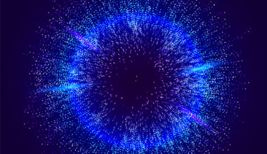 Burst color vector background. Dot liquid flow 3d design illustration. Geometric dynamic particles explosion concept.