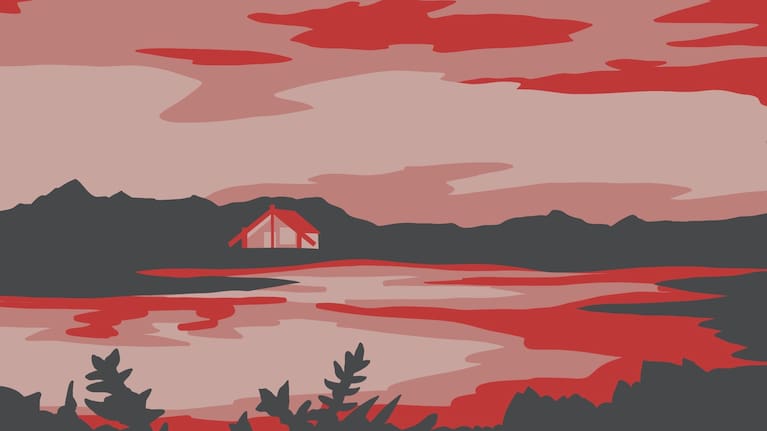Illustration of coastal marae