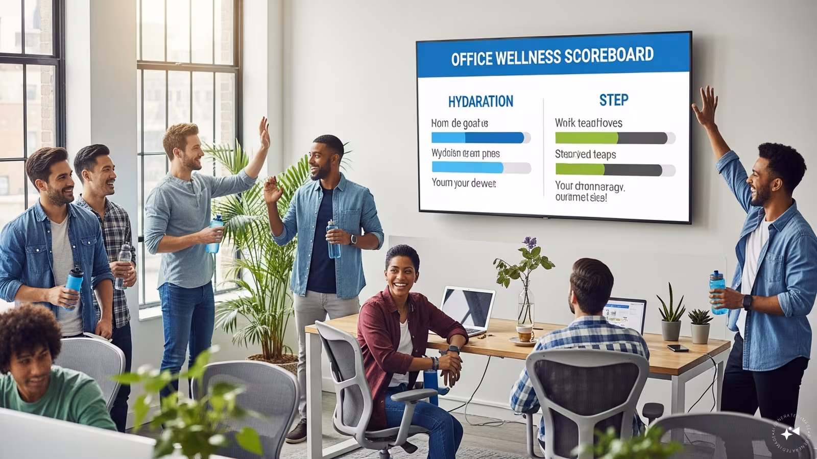 Tip 9: Set goals for hydration, steps, or meditation minutes and reward milestones to motivate employees.