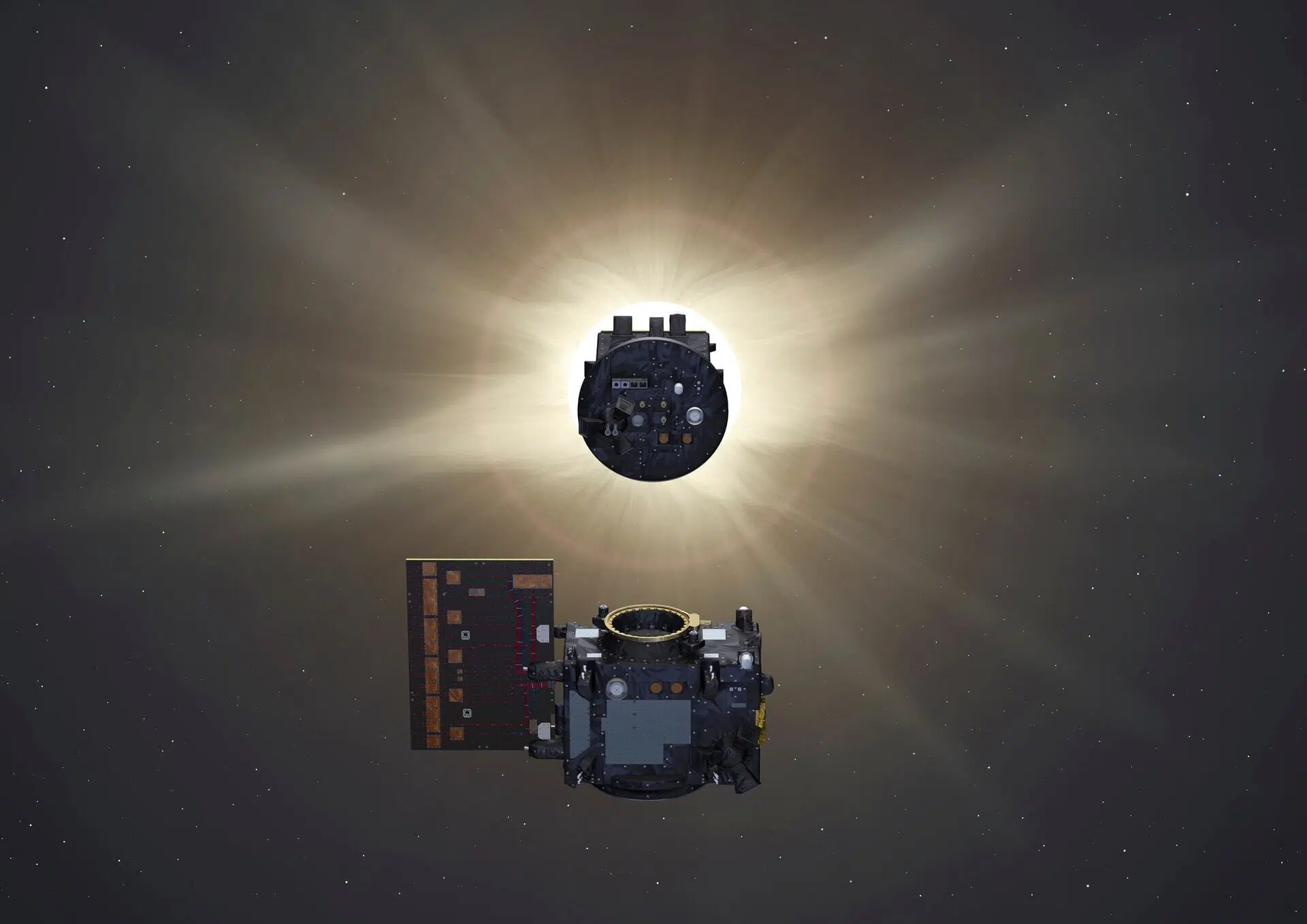 An artist's conception of Proba-3 in space. Credit: ESA/MediaLab