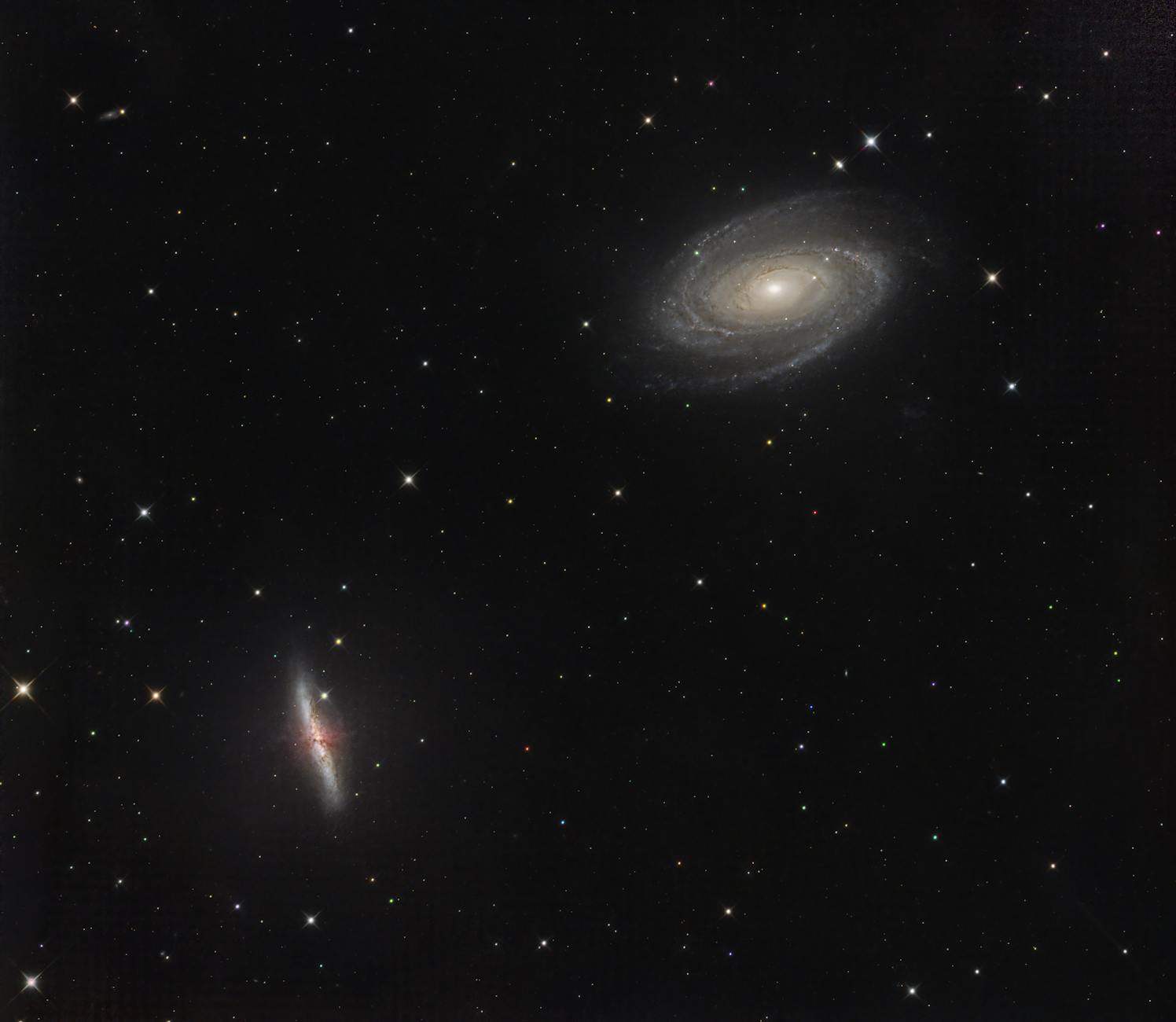 Captivating image of spiral and irregular galaxies in the vast cosmos.