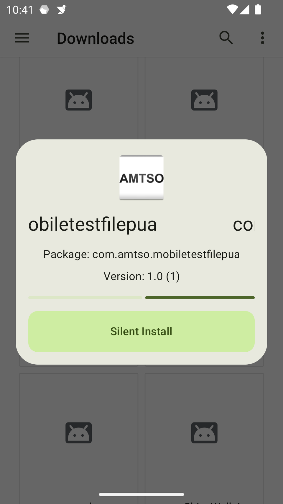Installing an app using InstallerX.