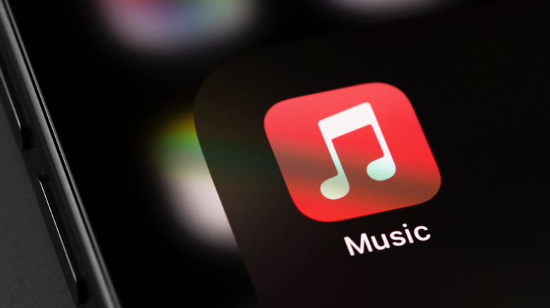 The Apple Music app icon on an iPhone.