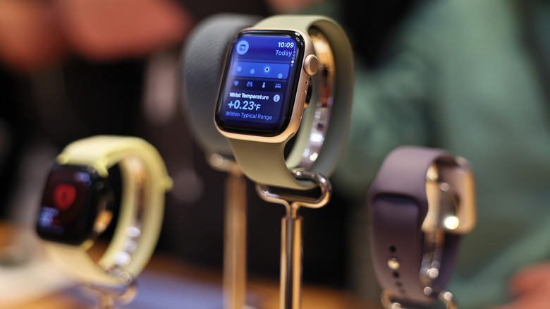 Apple Watch Series 11 displayed at an Apple Store.