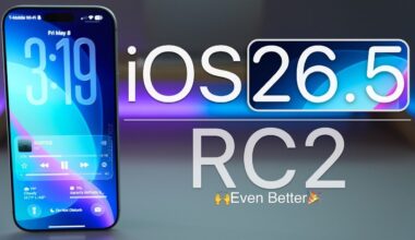 Apple iPhone displaying the iOS 26.5 RC2 software update screen