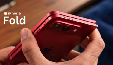 The side profile of the iPhone Fold demonstrating its 4.5 mm unfolded thickness.